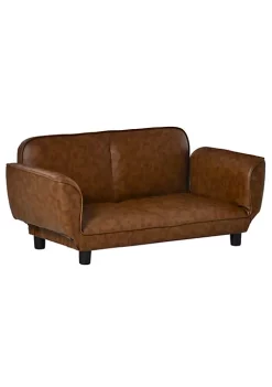 Promo ✨ PawHut Pet Sofa 🐶 Dog Bed Couch Foldable Cat Lounger PU Leather Cover for Small and Large Sized Animals 39" x 21" x 17" Expandable to 52" x 30.25" x 7" Brown ✔️ -Cheap PawHut Store Belk 144