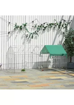 Best Sale 🧨 PawHut 87" x 41" Outdoor Metal Chicken Coop Rabbit Playpen Enclosure Small Animal Kennel Exercise Pen with Weather Proof Cover Green ⌛ -Cheap PawHut Store Belk 1440