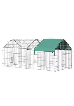 Best Sale 🧨 PawHut 87" x 41" Outdoor Metal Chicken Coop Rabbit Playpen Enclosure Small Animal Kennel Exercise Pen with Weather Proof Cover Green ⌛ -Cheap PawHut Store Belk 1441