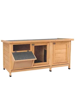Best reviews of ❤️ PawHut Wooden Outdoor Bunny Rabbit Hutch with 2 Large Customizable Run Areas and a Cozy Main House Feeding Trough Yellow 👏