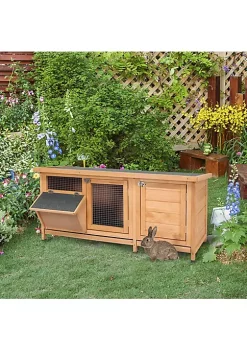 Best reviews of ❤️ PawHut Wooden Outdoor Bunny Rabbit Hutch with 2 Large Customizable Run Areas and a Cozy Main House Feeding Trough Yellow 👏 -Cheap PawHut Store Belk 1449