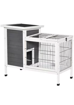 Cheap 👏 PawHut 36" Wooden Outdoor Rabbit Hutch Elevated Bunny Cage with Enclosed Run 🥰 -Cheap PawHut Store Belk 1454