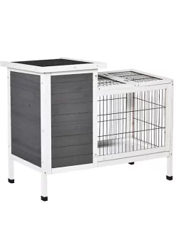 Cheap 👏 PawHut 36" Wooden Outdoor Rabbit Hutch Elevated Bunny Cage with Enclosed Run 🥰 -Cheap PawHut Store Belk 1456