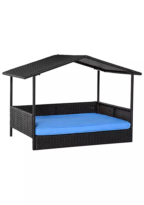 Buy ๐ PawHut Wicker ๐ฆฎ Dog House Raised Rattan Bed for Indoor/Outdoor with Cushion Lounge Blue ๐ 7 Buy ๐ PawHut Wicker ๐ฆฎ Dog House Raised Rattan Bed for Indoor/Outdoor with Cushion Lounge Blue ๐ - Image 5