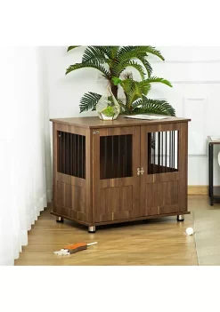 Best reviews of 🎁 PawHut Stylish 🐕 Dog Kennel Wooden End Table Furniture with Cushion and Lockable Magnetic Doors Small Size Pet Crate Indoor Animal Cage Brown 😀 -Cheap PawHut Store Belk 1465