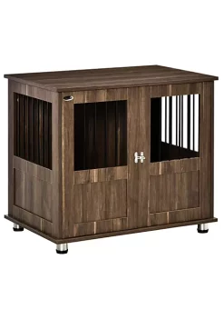 Best reviews of 🎁 PawHut Stylish 🐕 Dog Kennel Wooden End Table Furniture with Cushion and Lockable Magnetic Doors Small Size Pet Crate Indoor Animal Cage Brown 😀 -Cheap PawHut Store Belk 1466