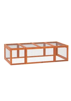 New 🎉 PawHut Large Wooden Rabbit Hutch Small Animal Habitat Enclosure Outdoor Run and Lockable Doors Natural ⭐