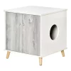 Buy ✨ PawHut Wooden Cat Litter Box Enclosure Multipurpose Anti Tracking Pet Kitten House Indoor End Table with Magnetic Doors and Storage Shelves White 🎉 -Cheap PawHut Store Belk 1517