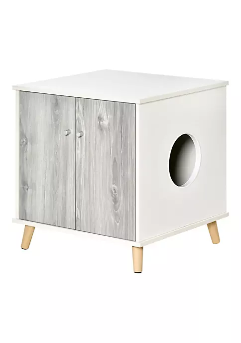 Buy โจ PawHut Wooden Cat Litter Box Enclosure Multipurpose Anti Tracking Pet Kitten House Indoor End Table with Magnetic Doors and Storage Shelves White ๐ 7 Buy โจ PawHut Wooden Cat Litter Box Enclosure Multipurpose Anti Tracking Pet Kitten House Indoor End Table with Magnetic Doors and Storage Shelves White ๐ - Image 5