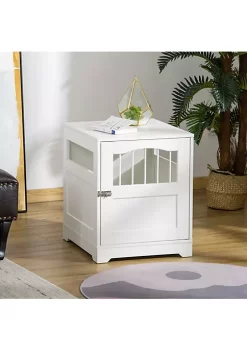 Wholesale 🥰 PawHut Furniture Stylish 🦮 Dog Kennel Wooden and Wire End Table with Lockable Door Miniature Size Pet Crate Indoor Puppy Cage White 😀 -Cheap PawHut Store Belk 1530