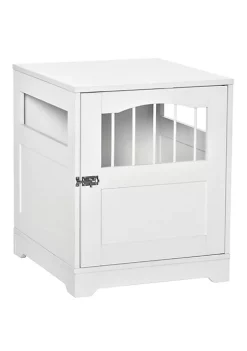 Wholesale 🥰 PawHut Furniture Stylish 🦮 Dog Kennel Wooden and Wire End Table with Lockable Door Miniature Size Pet Crate Indoor Puppy Cage White 😀 -Cheap PawHut Store Belk 1531