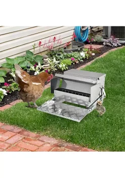 Brand new 😀 PawHut 25 lbs Capacity Automatic Chicken Poultry Feeder with a Galvanized Steel and Aluminium Build Weatherproof Design 👍 -Cheap PawHut Store Belk 1535