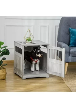 Best reviews of 🧨 PawHut Furniture Stylish 🐕 Dog Kennel Wooden and Wire End Table with Lockable Door Miniature Size Pet Crate Indoor Puppy Cage Grey 🥰 -Cheap PawHut Store Belk 1539