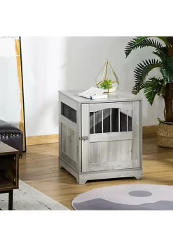 Best reviews of 🧨 PawHut Furniture Stylish 🐕 Dog Kennel Wooden and Wire End Table with Lockable Door Miniature Size Pet Crate Indoor Puppy Cage Grey 🥰 -Cheap PawHut Store Belk 1540