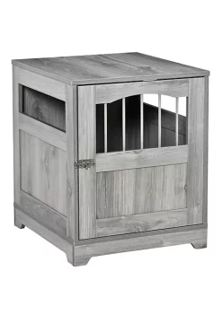 Best reviews of 🧨 PawHut Furniture Stylish 🐕 Dog Kennel Wooden and Wire End Table with Lockable Door Miniature Size Pet Crate Indoor Puppy Cage Grey 🥰 -Cheap PawHut Store Belk 1541