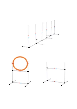 Best reviews of ⌛ PawHut 3PC Portable Pet Agility Pet Training Set 🦮 Dog Obstacle Exercise Adjustable Jump Ring High Jumper w/ Carry Bag 🎉 -Cheap PawHut Store Belk 1546