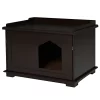 Wholesale 🎉 PawHut Wooden Cat Litter Box Covered Mess Free End Table Hideaway Storage Cabinet Brown 👍 -Cheap PawHut Store Belk 1552