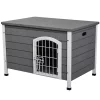 Buy 🎉 PawHut 31"L Wooden Decorative 🐶 Dog Cage Kennel Wire Door with Lock Small Animal House with Openable Top Removable Bottom Grey 😉 -Cheap PawHut Store Belk 1557