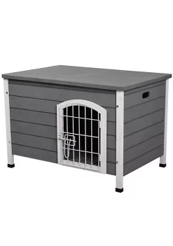 Buy 🎉 PawHut 31"L Wooden Decorative 🐶 Dog Cage Kennel Wire Door with Lock Small Animal House with Openable Top Removable Bottom Grey 😉 -Cheap PawHut Store Belk 1558