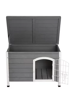 Buy 🎉 PawHut 31"L Wooden Decorative 🐶 Dog Cage Kennel Wire Door with Lock Small Animal House with Openable Top Removable Bottom Grey 😉 -Cheap PawHut Store Belk 1559
