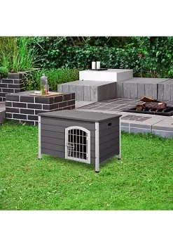Buy 🎉 PawHut 31"L Wooden Decorative 🐶 Dog Cage Kennel Wire Door with Lock Small Animal House with Openable Top Removable Bottom Grey 😉 -Cheap PawHut Store Belk 1560
