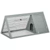 New ✨ PawHut 46" x 24" Wooden A Frame Outdoor Rabbit Cage Small Animal Hutch with Outside Run and Ventilating Wire Grey 👏 -Cheap PawHut Store Belk 1562