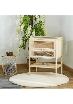 Promo ⌛ PawHut 3 Tier Wooden Hamster Cage Mouse Rats Small Animals Exercise Play House with 5 Platforms Natural ✔️ -Cheap PawHut Store Belk 1580