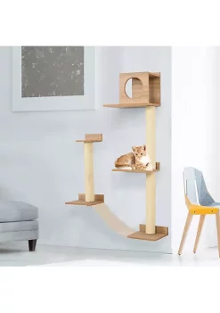 Top 10 👏 PawHut Wall Mounted Multi Level Cat Tree Activity Tower with Sisal Covered Scratching Posts and an Interior Condo Area 🔥 -Cheap PawHut Store Belk 1590
