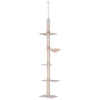 Top 10 ❤️ PawHut 9' Adjustable Height Floor To Ceiling Vertical Cat Tree Beige and White 🛒 -Cheap PawHut Store Belk 1605