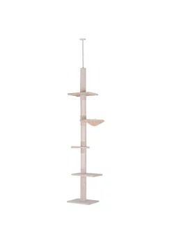 Top 10 ❤️ PawHut 9' Adjustable Height Floor To Ceiling Vertical Cat Tree Beige and White 🛒