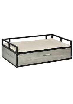Hot Sale 🤩 PawHut Elevated 🦮 Dog Bed Furniture Style Pet Sofa Couch Soft Modern Puppy Lounger with Storage Drawer Cushion for Medium sized Animals Grey 💯