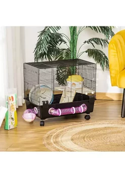Cheap 😍 PawHut Multi tier Hamster Cage Small Animal Habitat for Hamsters and Gerbils Mesh Wire Ventilated Enclosure with Exercise Wheel Water Bottle and Food Dishes 🛒 -Cheap PawHut Store Belk 1622