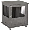 Best Sale 💯 PawHut Furniture 🦮 Dog Kennel Wooden End Table Small Pet Crate with Magnetic Door Indoor Crate Animal Cage Grey 🥰 -Cheap PawHut Store Belk 1635