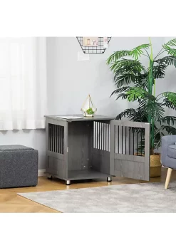 Best Sale 💯 PawHut Furniture 🦮 Dog Kennel Wooden End Table Small Pet Crate with Magnetic Door Indoor Crate Animal Cage Grey 🥰 -Cheap PawHut Store Belk 1638