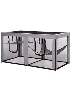 Outlet ๐ PawHut Large Mesh Cat House Kitty Indoor/Outdoor Rest Space with 2 Zipper Doors Soft Hammock Pet Bed Black and Grey โค๏ธ 8 Outlet ๐ PawHut Large Mesh Cat House Kitty Indoor/Outdoor Rest Space with 2 Zipper Doors Soft Hammock Pet Bed Black and Grey โค๏ธ -Cheap PawHut Store Belk 1651