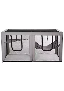 Outlet ๐ PawHut Large Mesh Cat House Kitty Indoor/Outdoor Rest Space with 2 Zipper Doors Soft Hammock Pet Bed Black and Grey โค๏ธ 9 Outlet ๐ PawHut Large Mesh Cat House Kitty Indoor/Outdoor Rest Space with 2 Zipper Doors Soft Hammock Pet Bed Black and Grey โค๏ธ -Cheap PawHut Store Belk 1652
