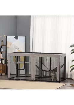 Outlet ๐ PawHut Large Mesh Cat House Kitty Indoor/Outdoor Rest Space with 2 Zipper Doors Soft Hammock Pet Bed Black and Grey โค๏ธ 10 Outlet ๐ PawHut Large Mesh Cat House Kitty Indoor/Outdoor Rest Space with 2 Zipper Doors Soft Hammock Pet Bed Black and Grey โค๏ธ -Cheap PawHut Store Belk 1653