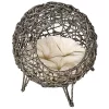 Hot Sale 🔔 PawHut 20" Natural Rattan Cat Bed Elevated for Comfort and Circulation Includes Cushion Tan 🧨 -Cheap PawHut Store Belk 1665