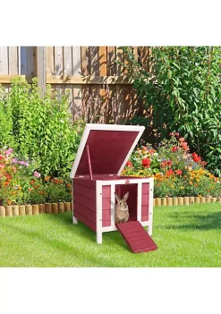 Cheap ⭐ PawHut Small Wooden Rabbit Hutch Guinea Pig House 🐕 Dog Cage with Openable and Waterproof Roof Red 🥰 -Cheap PawHut Store Belk 167