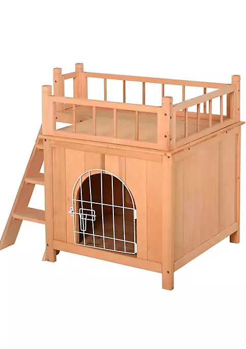 Promo โจ PawHut 2 Level Elevated Waterproof Outdoor Wooden Treehouse Cat Shelter With Balcony Natural Wood ๐ 5 Promo โจ PawHut 2 Level Elevated Waterproof Outdoor Wooden Treehouse Cat Shelter With Balcony Natural Wood ๐ - Image 3
