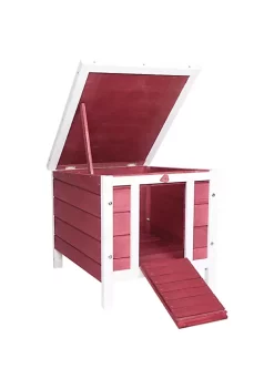 Cheap ⭐ PawHut Small Wooden Rabbit Hutch Guinea Pig House 🐕 Dog Cage with Openable and Waterproof Roof Red 🥰 -Cheap PawHut Store Belk 168