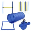 Cheap 🔔 PawHut 4PC Obstacle 🦮 Dog Agility Training Course Kit Backyard Competitive Equipment Blue/Yellow 🌟 -Cheap PawHut Store Belk 1680