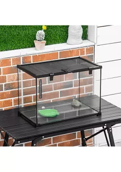Deals 😉 PawHut 20" x 12" x 14" Glass Reptile Terrarium 14 Gallon Top Opening Reptile Habitat Tank for Lizards Frogs Snakes Spiders 🧨 -Cheap PawHut Store Belk 1688