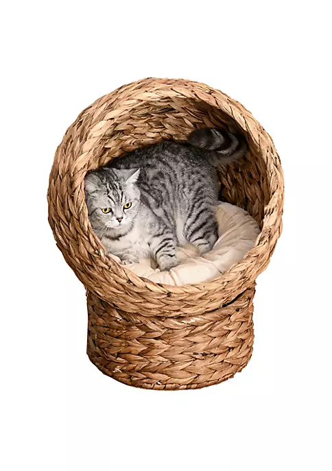Brand new ๐ PawHut 20" Natural Braided Elevated Cat Bed Basket House Chair Sofa With Cushion Brown ๐ฅ 5 Brand new ๐ PawHut 20" Natural Braided Elevated Cat Bed Basket House Chair Sofa With Cushion Brown ๐ฅ - Image 3