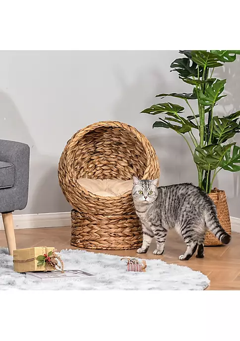 Brand new ๐ PawHut 20" Natural Braided Elevated Cat Bed Basket House Chair Sofa With Cushion Brown ๐ฅ 6 Brand new ๐ PawHut 20" Natural Braided Elevated Cat Bed Basket House Chair Sofa With Cushion Brown ๐ฅ - Image 4