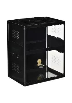 Cheapest 👍 PawHut 27" H Reptile Cage Habitat Box Breeding Terrarium Climbing Pet Containers Includes Lamp Holders Hanging Basin for Lizards Chameleon Turtle Black 👏 -Cheap PawHut Store Belk 1719