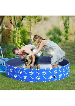 Coupon 😉 PawHut Foldable PVC 🦮 Dog Bath Pool Portable Kiddie Swimming Pool Outdoor/Indoor Bath Tub with Nonslip Bottom for 🦮 Dogs and Cats Blue 63" x 12" ✔️ -Cheap PawHut Store Belk 1723