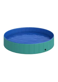 Wholesale 👍 PawHut Foldable 🦮 Dog Pool Pet Bathing Tub Collapsible PVC Cats Swimming Pool Outdoor/Indoor with Nonslip Bottom Green / Blue 12" x 63" 💯 -Cheap PawHut Store Belk 1727