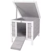 Deals 😉 PawHut Small Wooden Rabbit Hutch Guinea Pig House 🐕 Dog Cage with Openable and Waterproof Roof Grey 🤩 -Cheap PawHut Store Belk 1730
