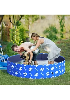 Buy ⭐ PawHut Foldable PVC 🐶 Dog Bath Pool Portable Kiddie Swimming Pool Outdoor/Indoor Bath Tub with Nonslip Bottom for 🐶 Dogs and Cats Blue 55" x 12" 🌟 -Cheap PawHut Store Belk 1753